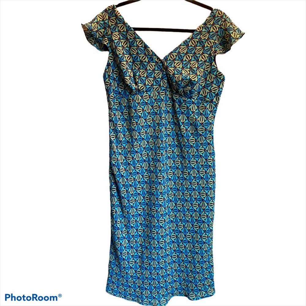 WANTED WOMENS SHORT SLEEVE MULTICOLOR DRESS SIZE L